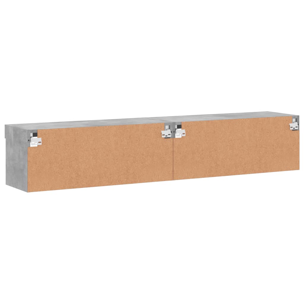 2 Piece TV Cabinet Set with LED Lights Concrete Grey 80x30x30 cm