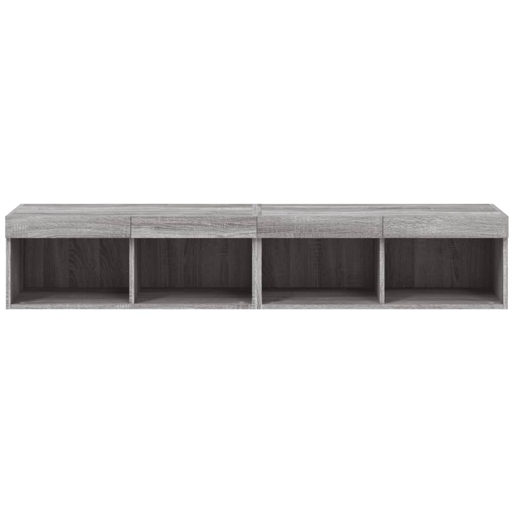 TV Cabinets with LED Lights 2 pcs Grey Sonoma 80x30x30 cm