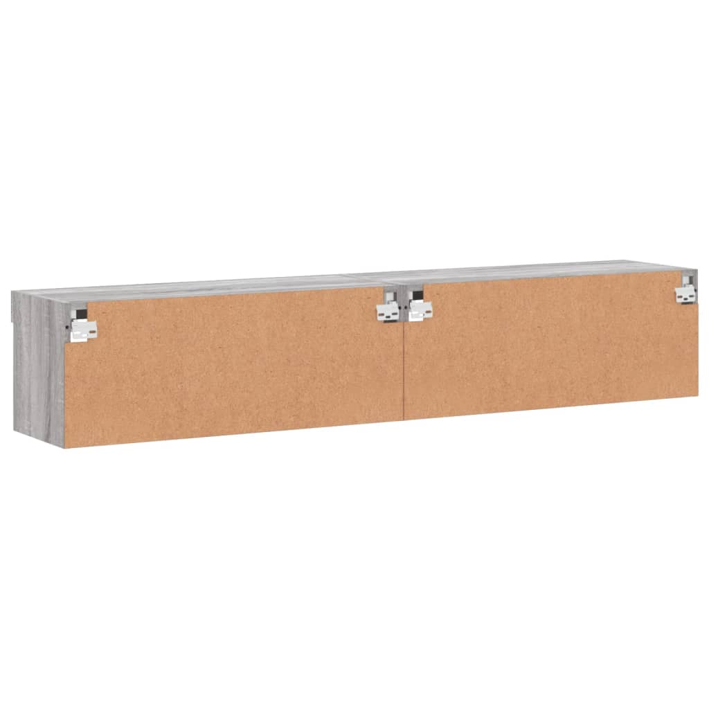 TV Cabinets with LED Lights 2 pcs Grey Sonoma 80x30x30 cm