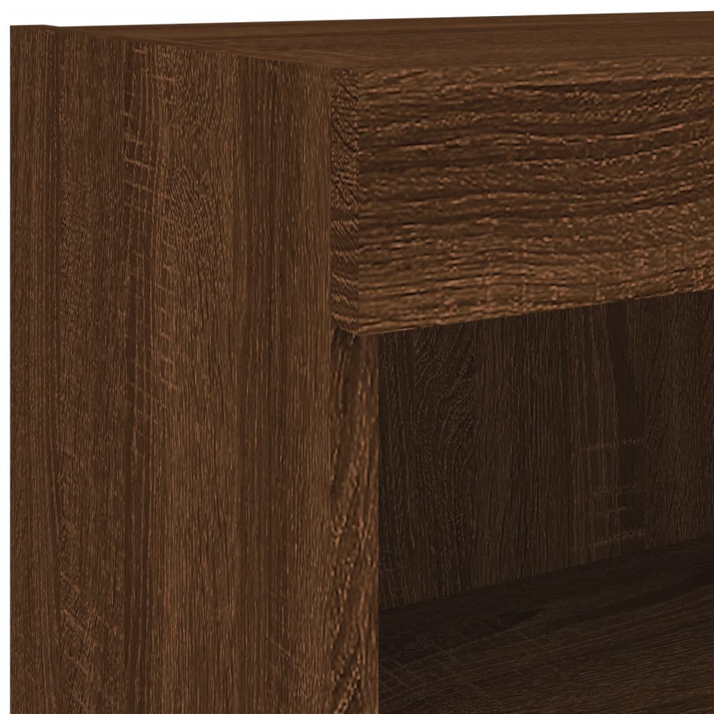 vidaXL TV Cabinet with LED Lights Brown Oak 80x30x30 cm