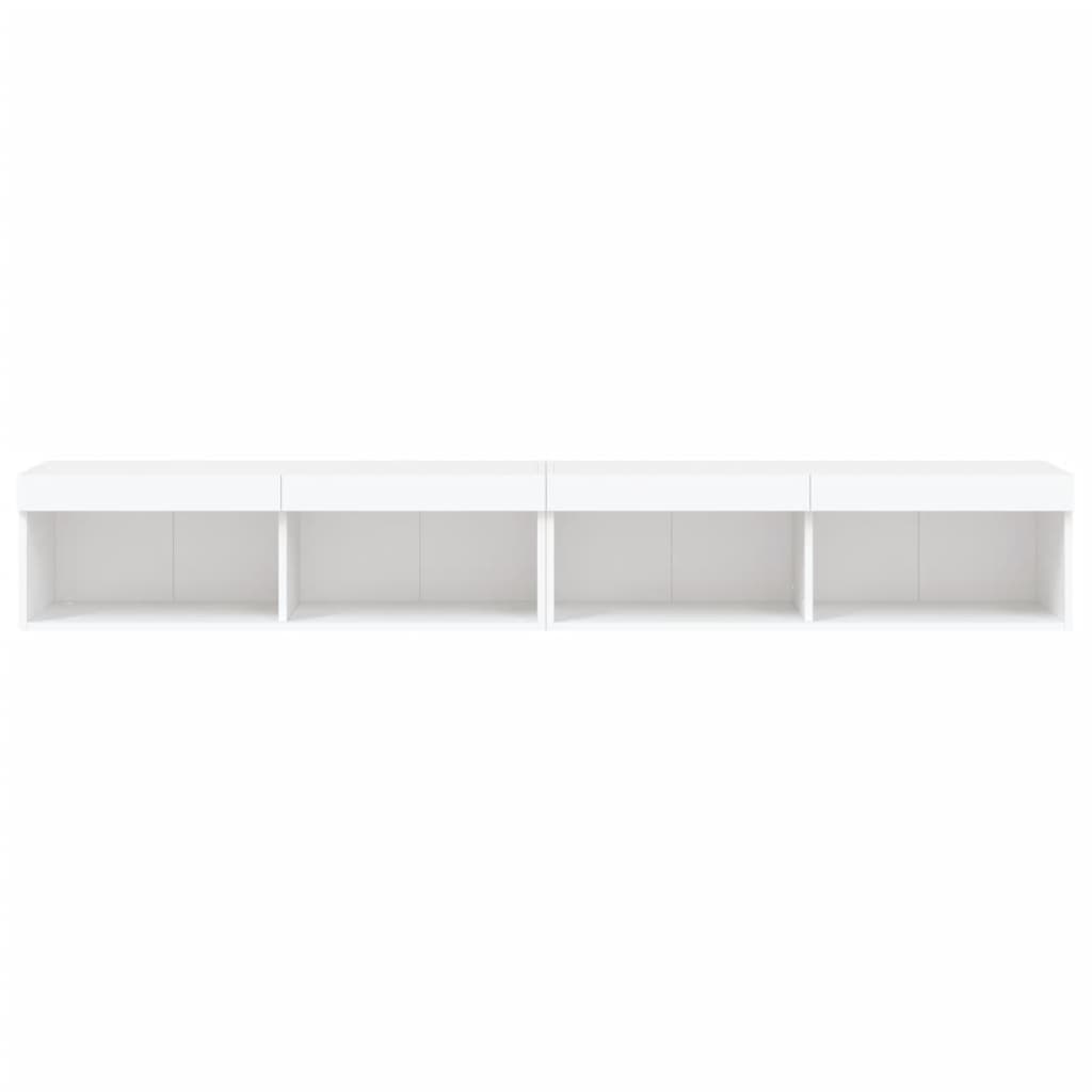 2 Piece TV Cabinet Set with LED Lights White 100x30x30 cm