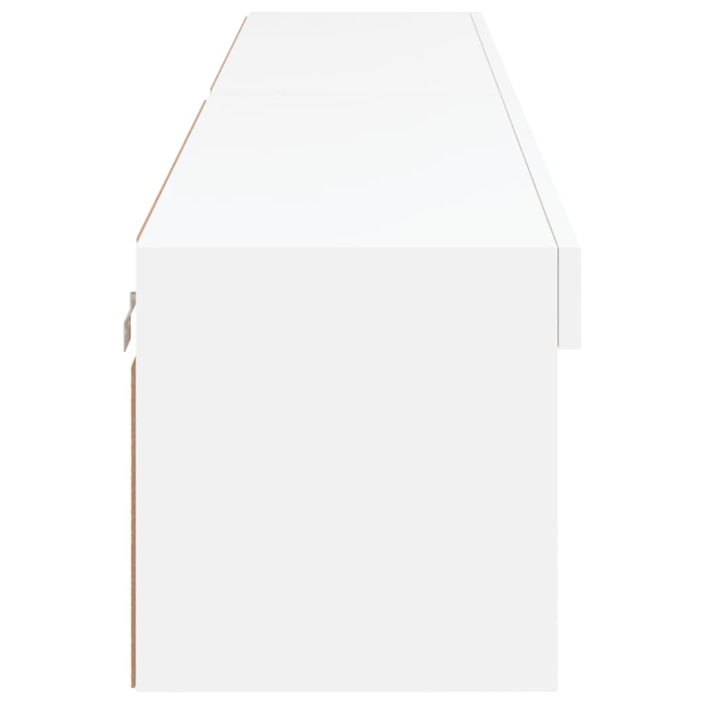 2 Piece TV Cabinet Set with LED Lights White 100x30x30 cm