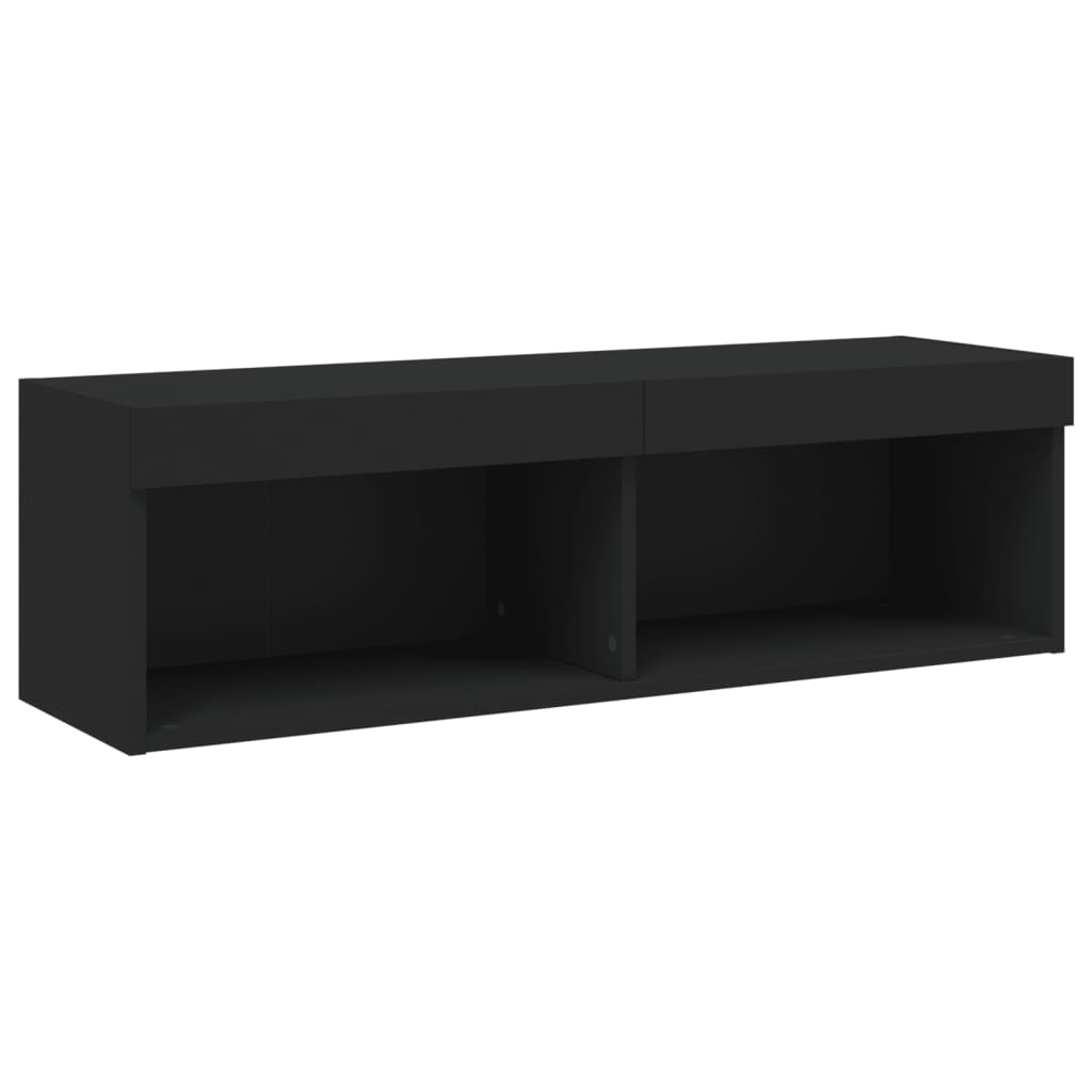 vidaXL TV Cabinet with LED Lights Black 100x30x30 cm