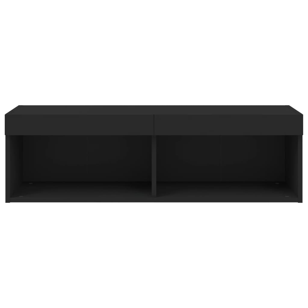 vidaXL TV Cabinet with LED Lights Black 100x30x30 cm