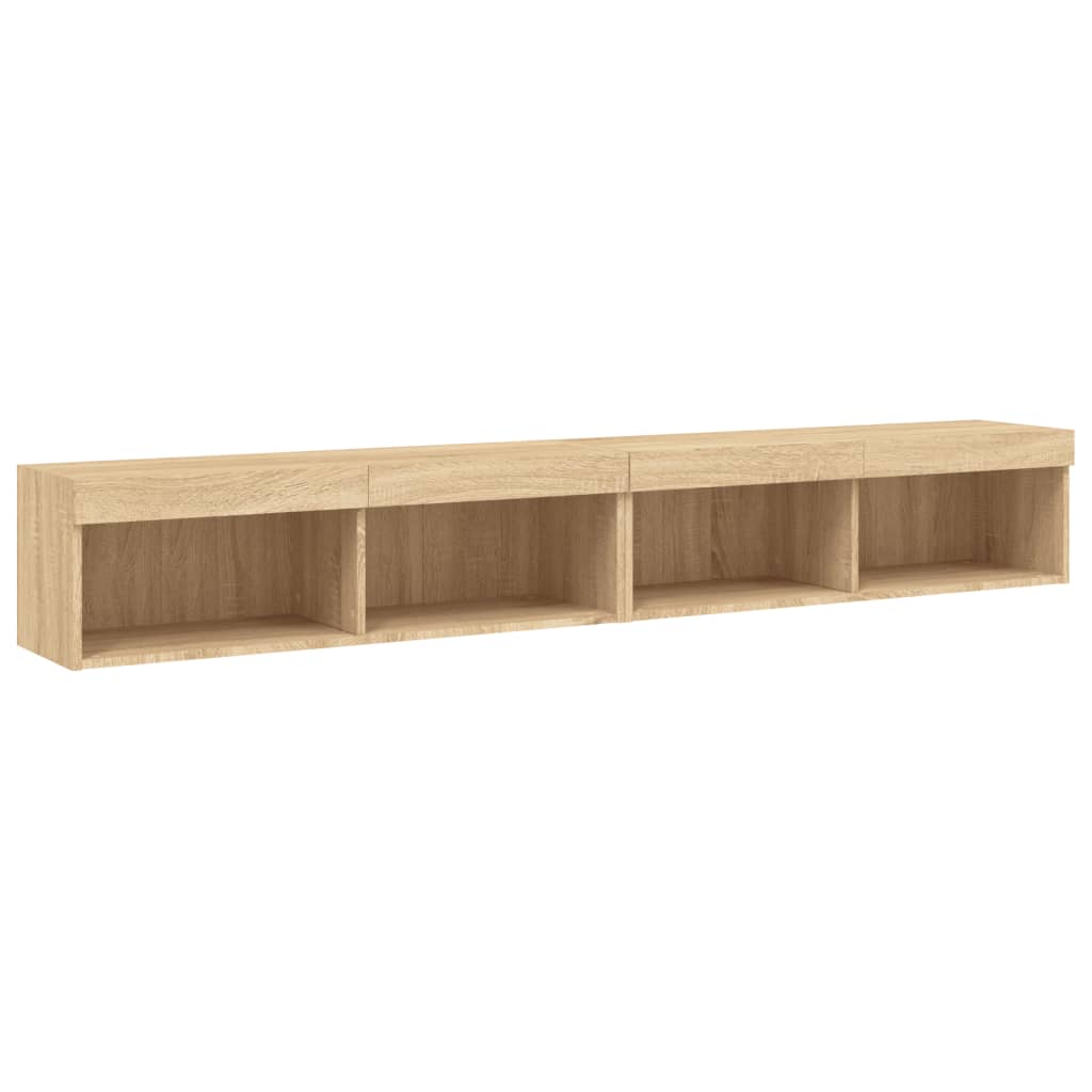 TV Cabinets with LED Lights 2 pcs Sonoma Oak 100x30x30 cm