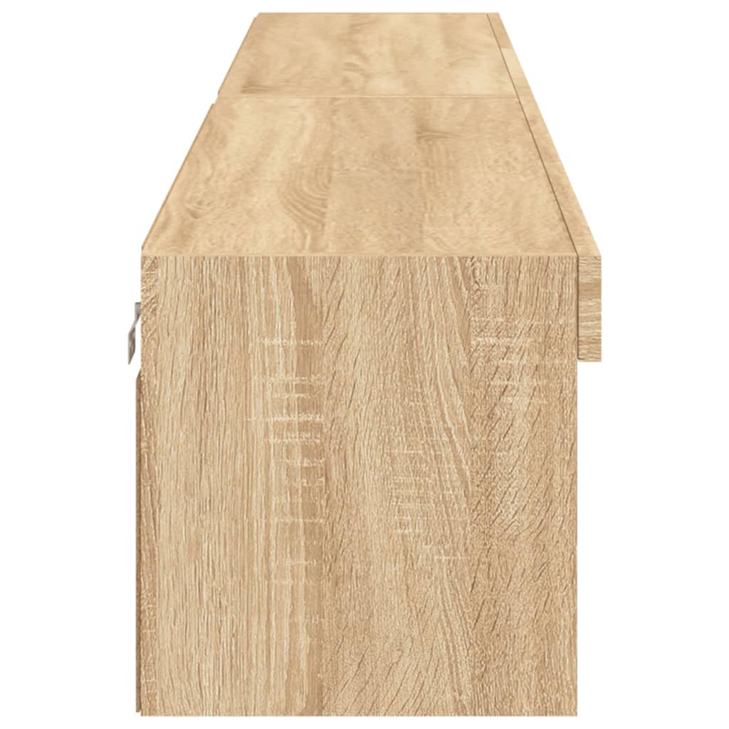 2 Piece TV Cabinet Set with LED Lights Sonoma Oak 100x30x30 cm