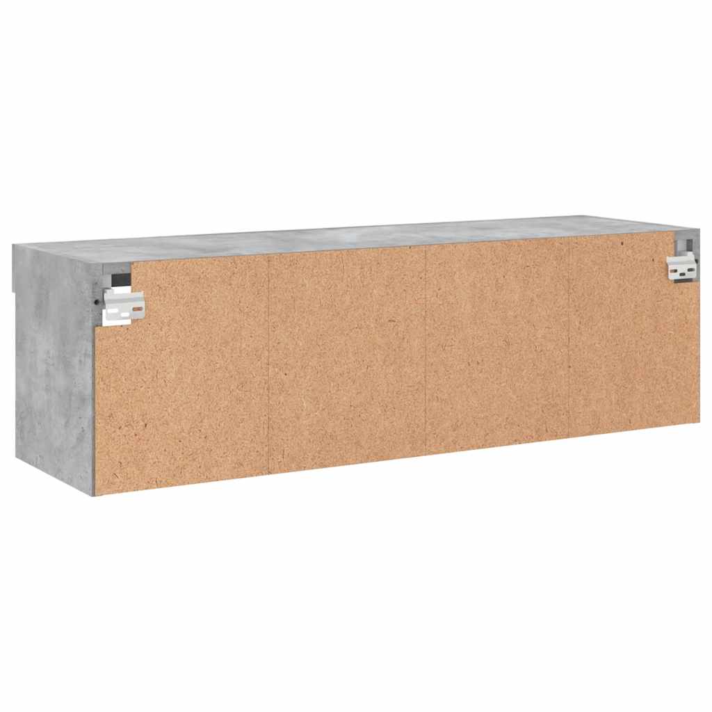 TV Cabinet with LED Lights Concrete Grey 100x30x30 cm