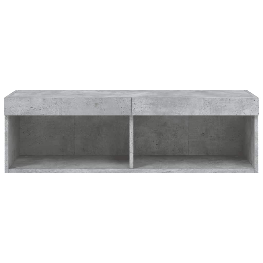 TV Cabinet with LED Lights Concrete Grey 100x30x30 cm
