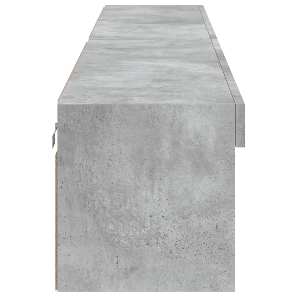 2 Piece TV Cabinet Set with LED Lights Concrete Grey 100x30x30 cm