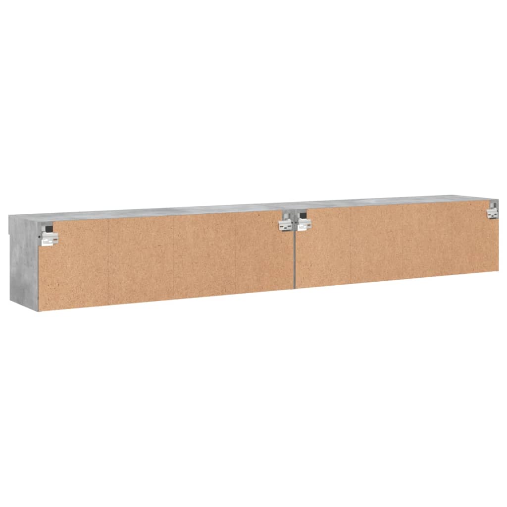 TV Cabinets with LED Lights 2 pcs Concrete Grey 100x30x30 cm