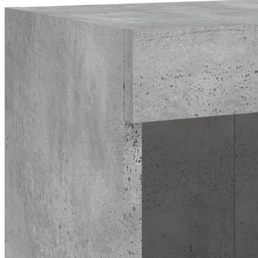 2 Piece TV Cabinet Set with LED Lights Concrete Grey 100x30x30 cm
