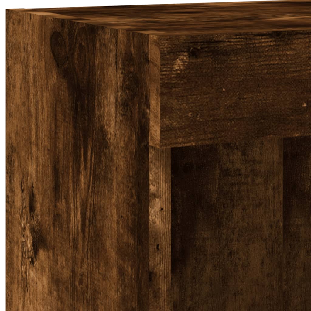 2 Piece TV Cabinet Set with LED Lights Smoked Oak 100x30x30 cm