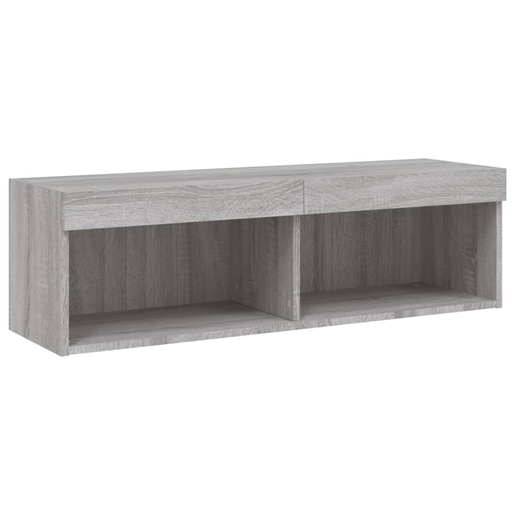 TV Cabinet with LED Lights Grey Sonoma 100x30x30 cm