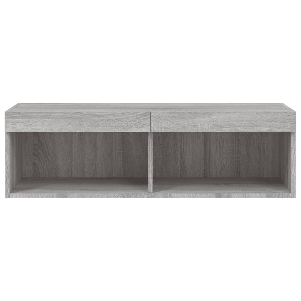 TV Cabinet with LED Lights Grey Sonoma 100x30x30 cm