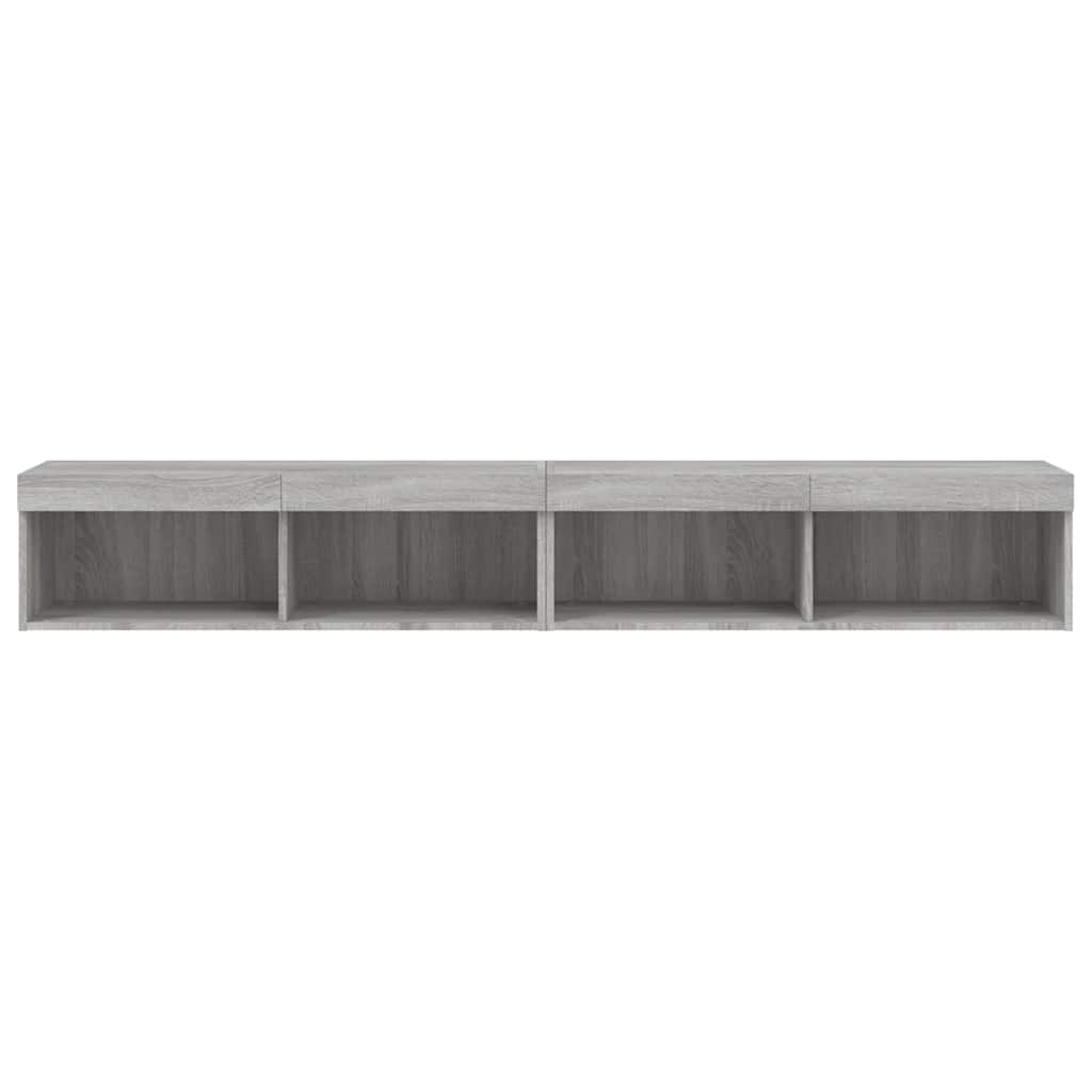 2 Piece TV Cabinet Set with LED Lights Grey Sonoma 100x30x30 cm