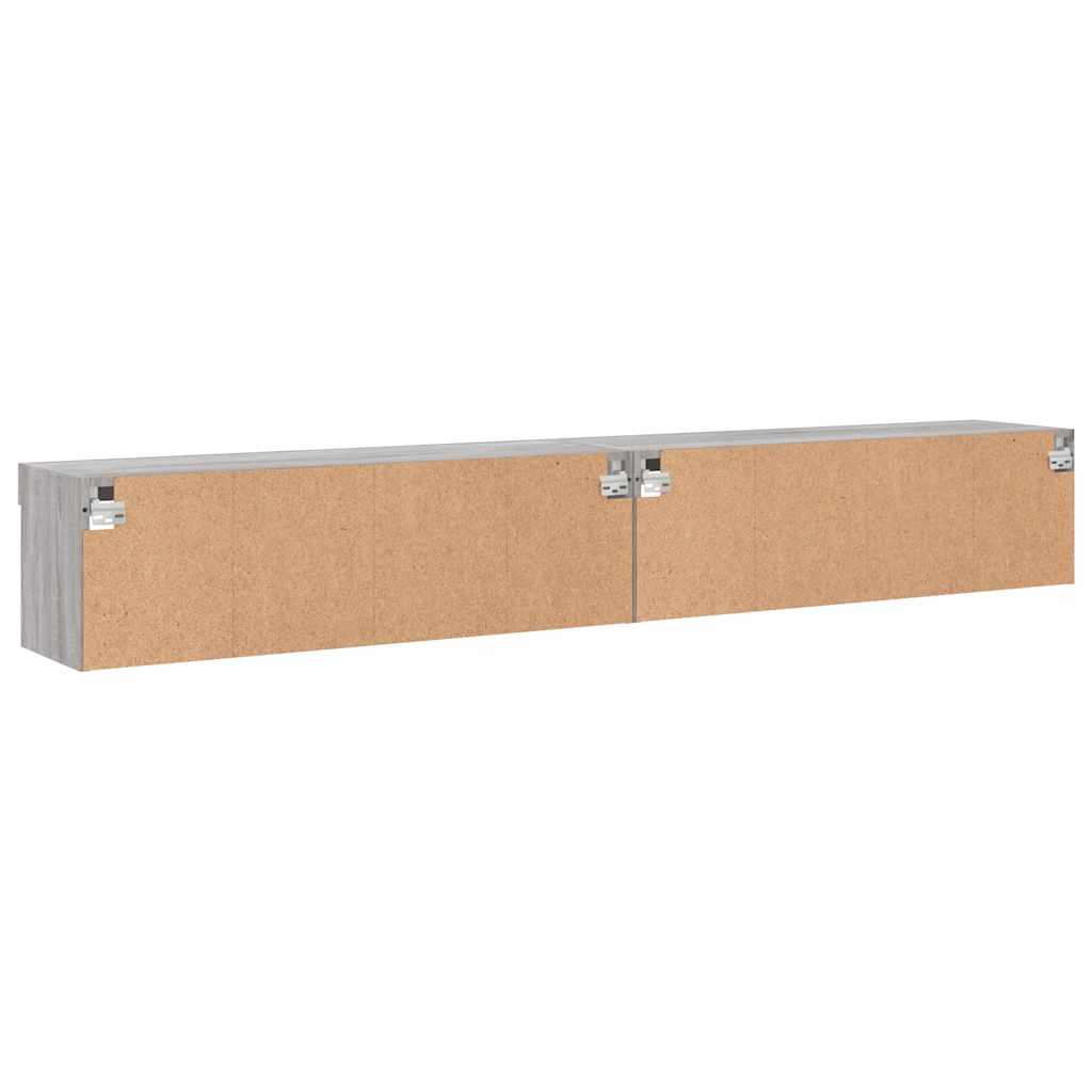 2 Piece TV Cabinet Set with LED Lights Grey Sonoma 100x30x30 cm