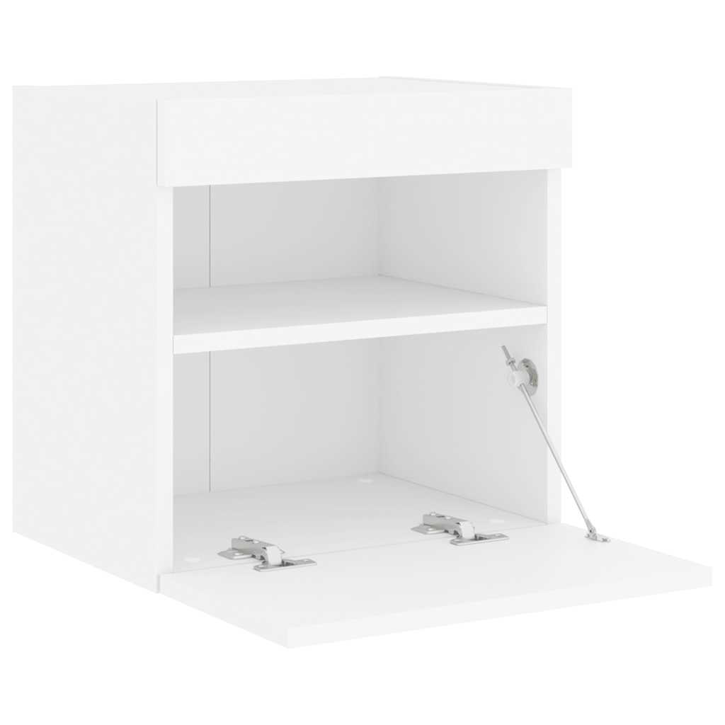 TV Wall Cabinets with LED Lights 2 pcs White 40x30x40 cm