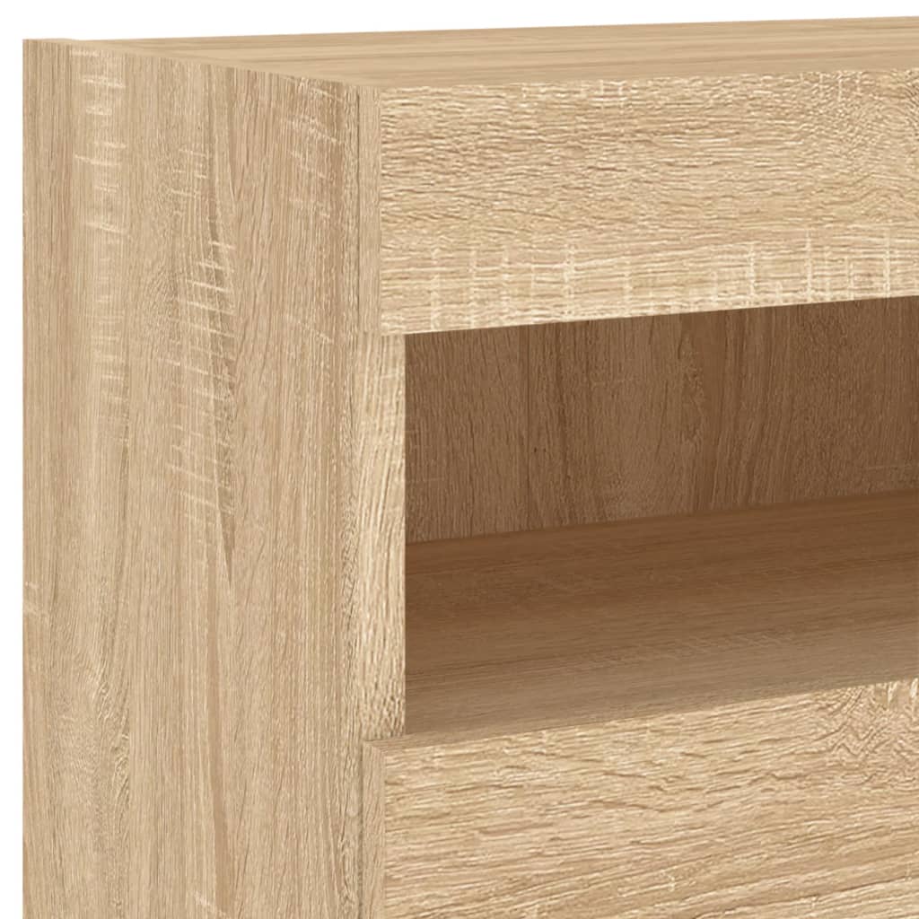 TV Wall Cabinet with LED Lights Sonoma Oak 40x30x40 cm