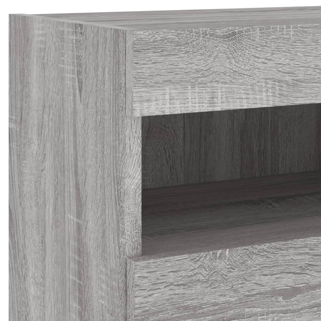 TV Wall Cabinet with LED Lights Grey Sonoma 40x30x40 cm