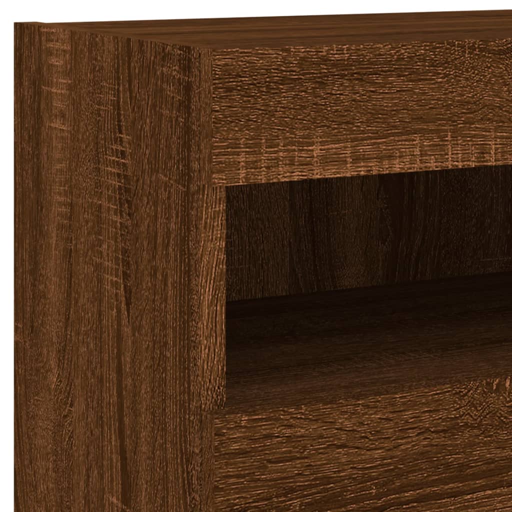 TV Wall Cabinet with LED Lights Brown Oak 40x30x40 cm