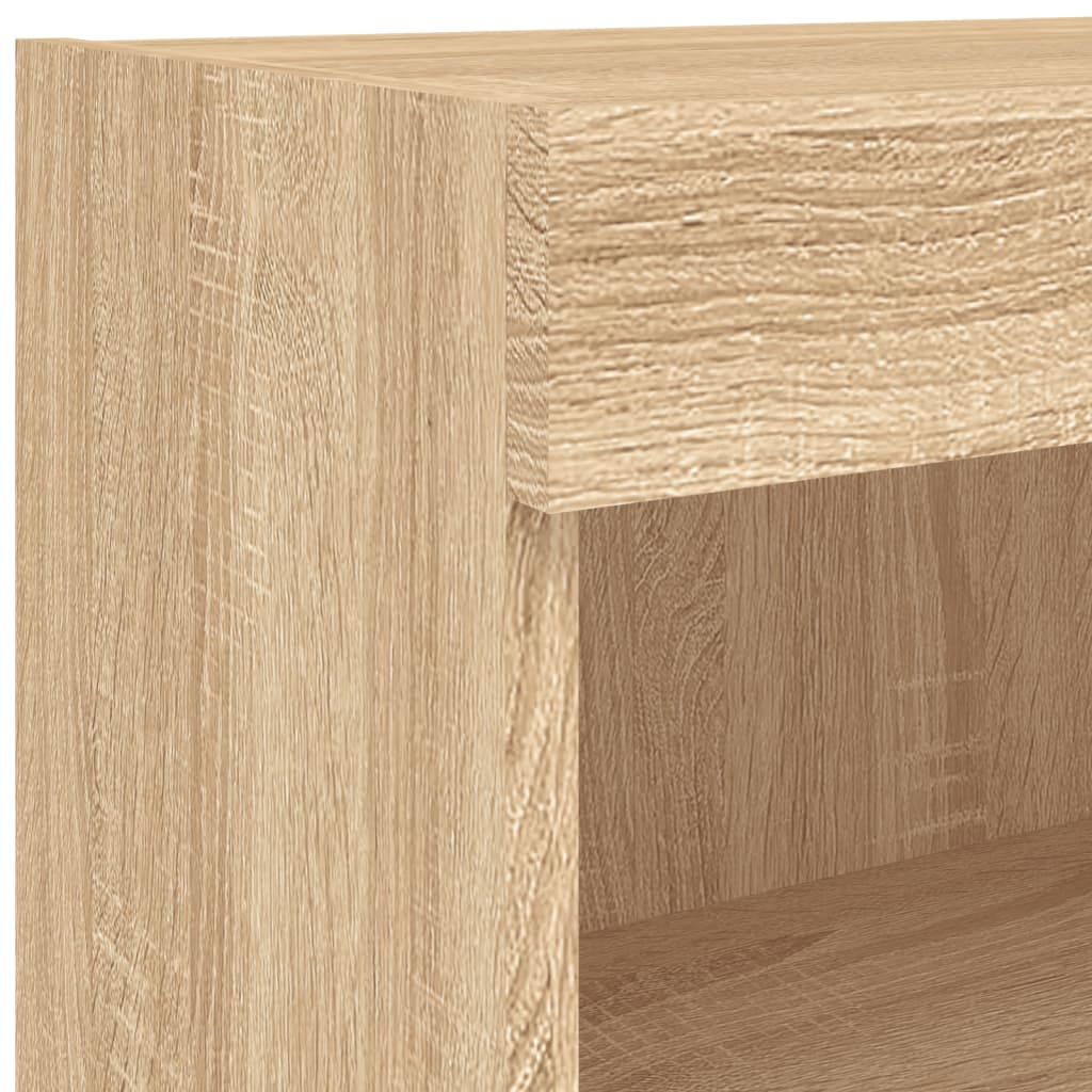 TV Wall Cabinet with LED Lights Sonoma Oak 60x30x40 cm