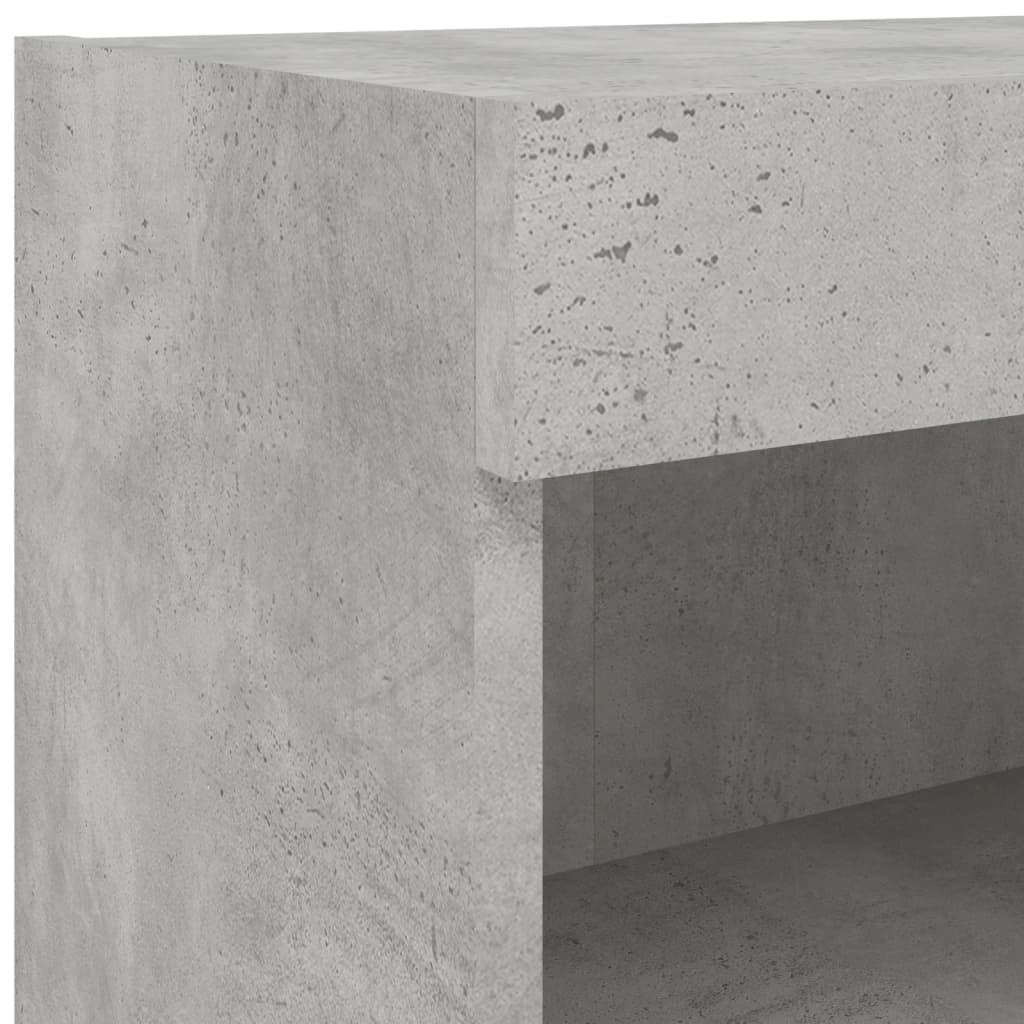 TV Wall Cabinet with LED Lights Concrete Grey 60x30x40 cm
