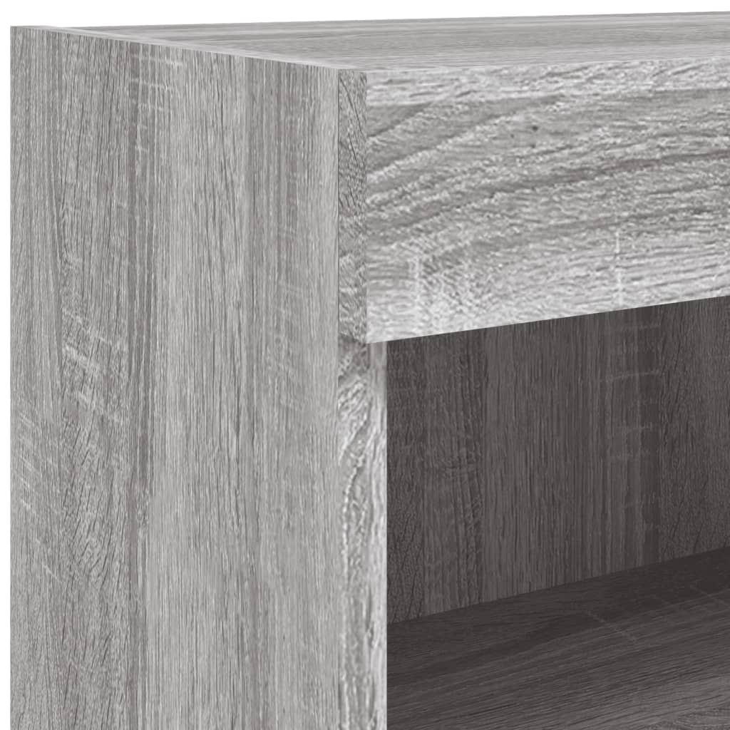 TV Wall Cabinet with LED Lights Grey Sonoma 60x30x40 cm