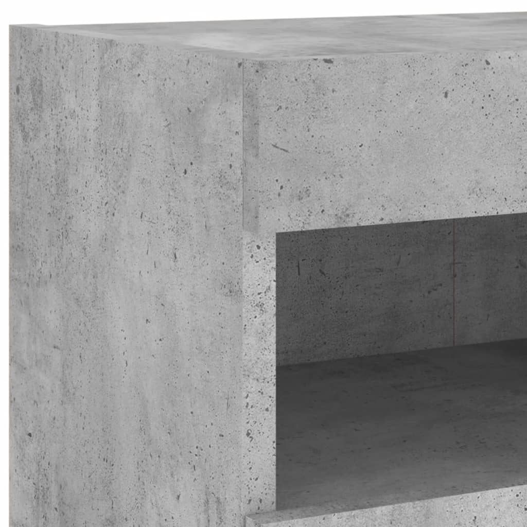 TV Wall Cabinet with LED Lights Concrete Grey 80x30x40 cm