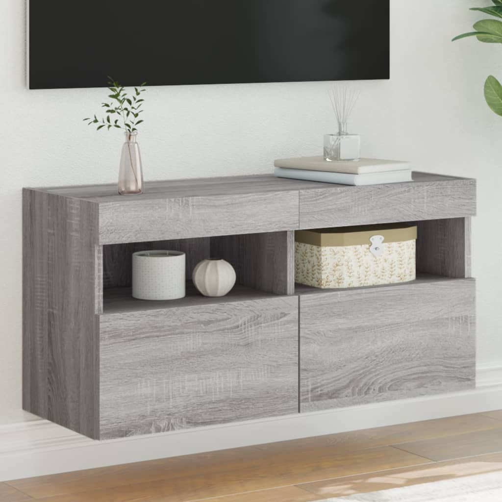 TV Wall Cabinet | Grey Sonoma | Engineered Wood | Medium