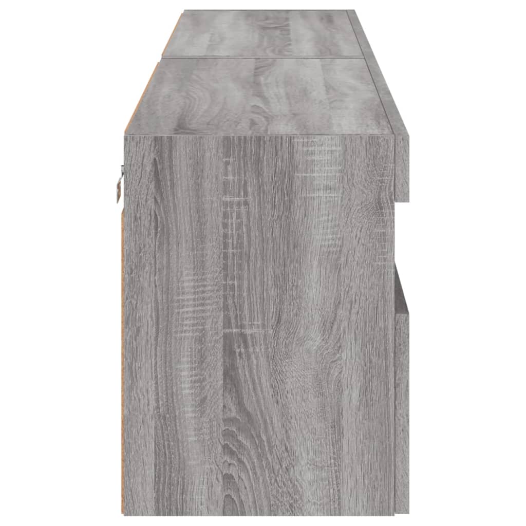 TV Wall Cabinets with LED Lights 2 pcs Grey Sonoma 80x30x40 cm