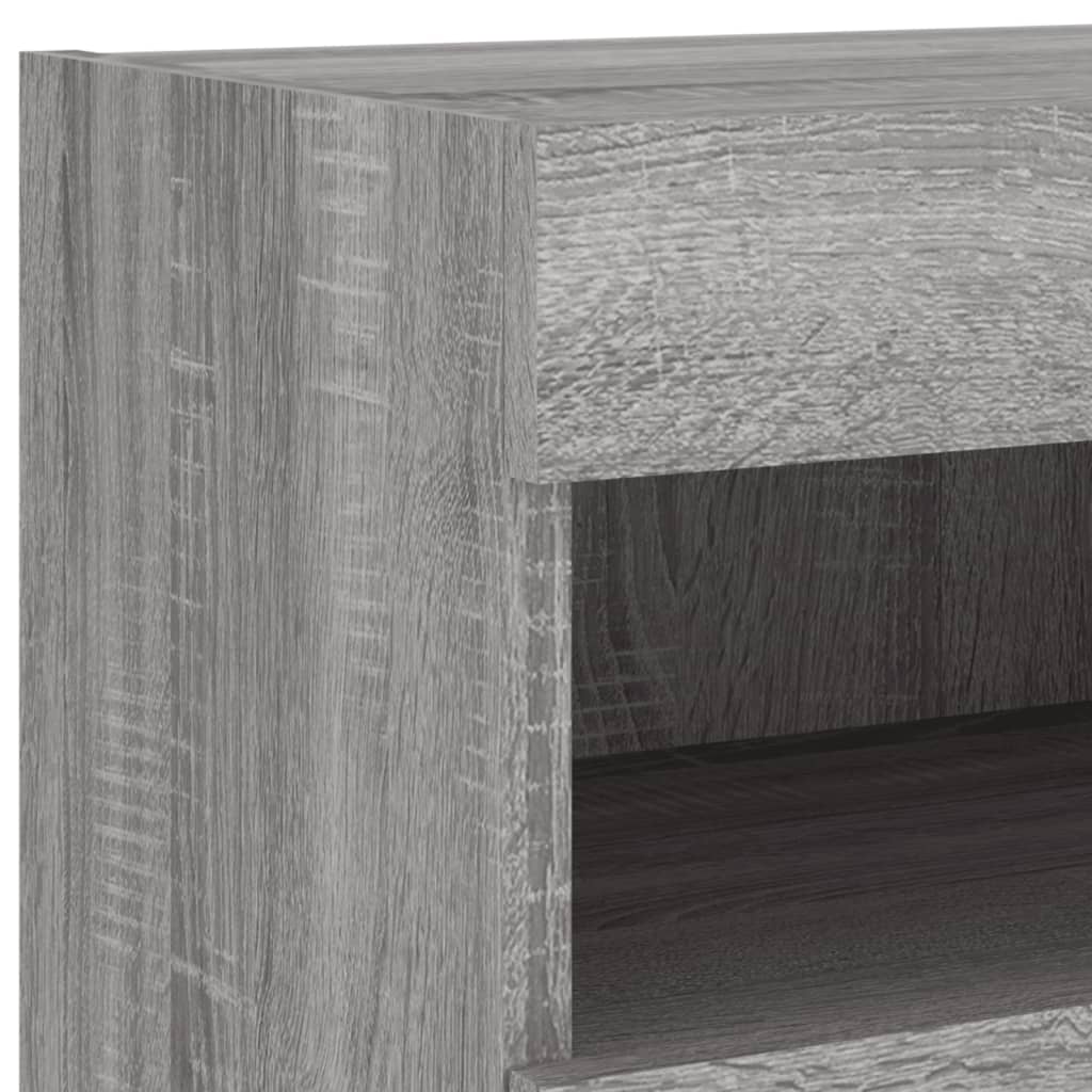 TV Wall Cabinets with LED Lights 2 pcs Grey Sonoma 80x30x40 cm