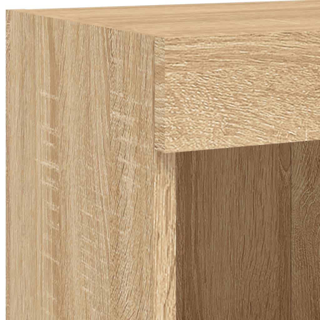 TV Wall Cabinet with LED Lights Sonoma Oak 100x30x40 cm
