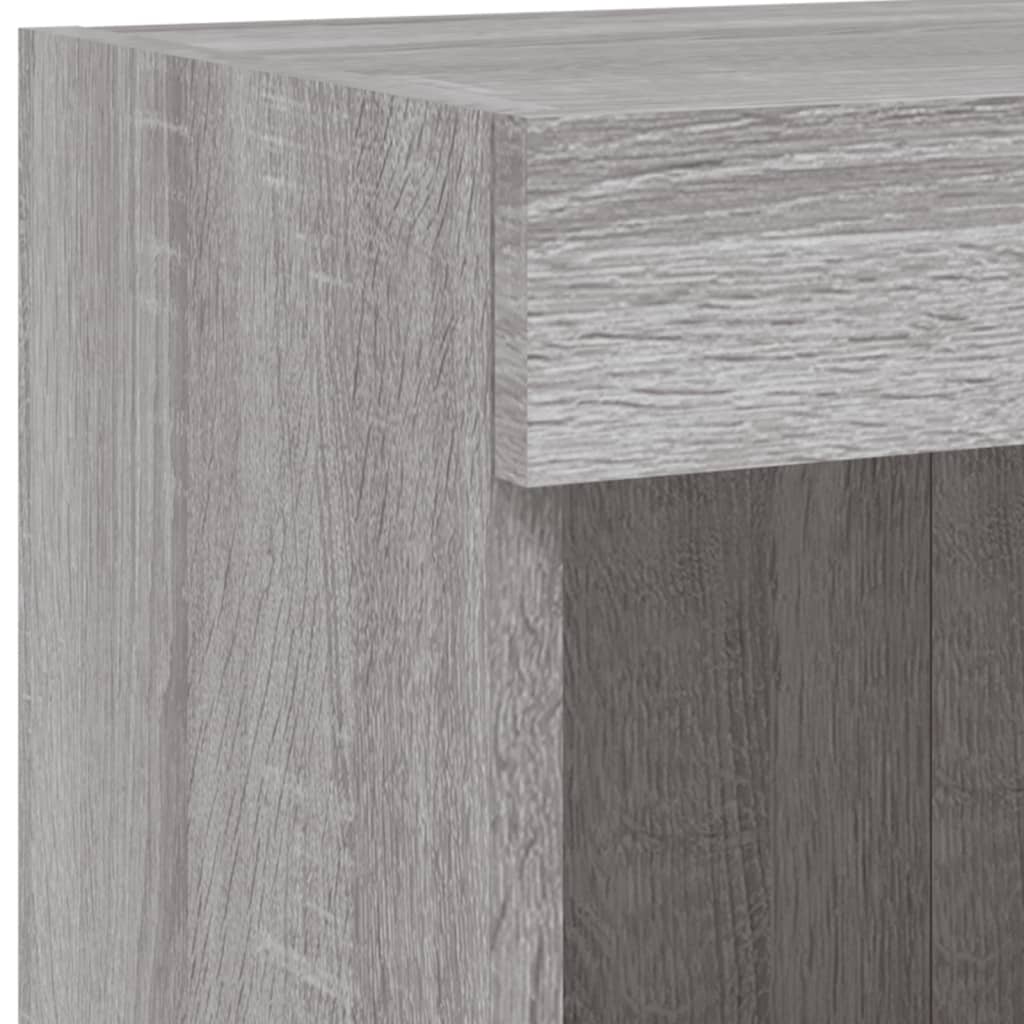 TV Wall Cabinet with LED Lights Grey Sonoma 100x30x40 cm