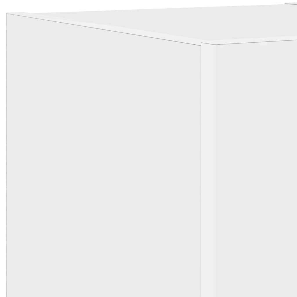 TV Wall Cabinet with LED Lights White 30,5x35x30 cm