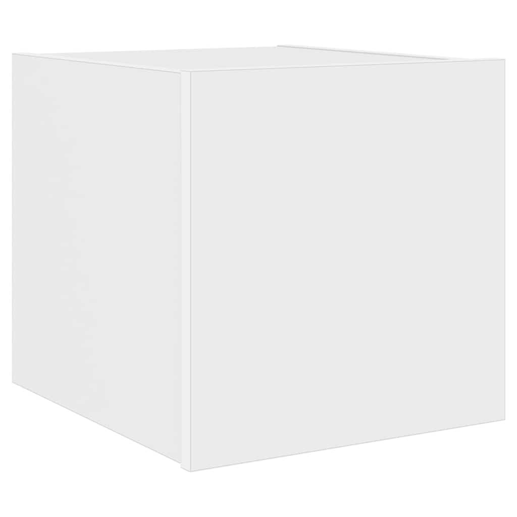 TV Wall Cabinet with LED Lights White 30,5x35x30 cm