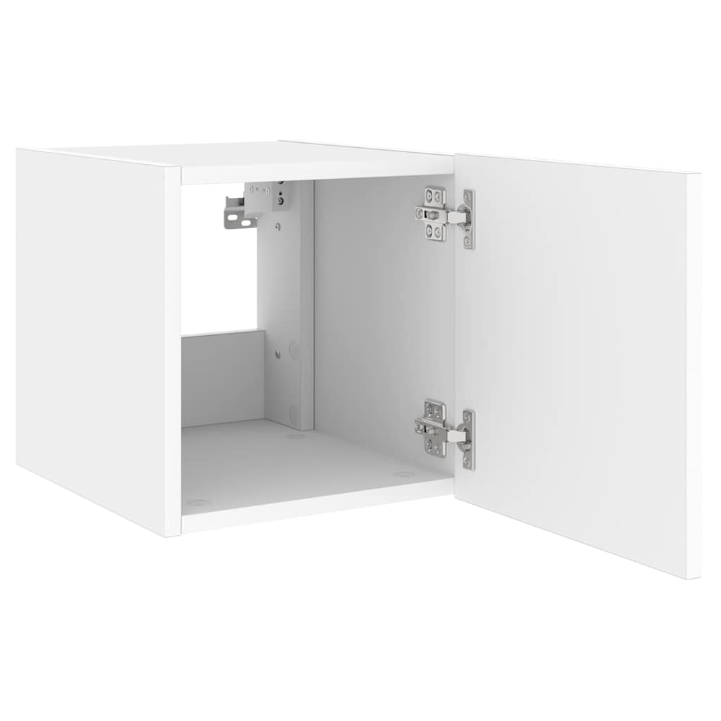 TV Wall Cabinet with LED Lights White 30,5x35x30 cm