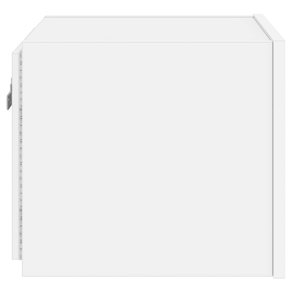 TV Wall Cabinet with LED Lights White 30,5x35x30 cm