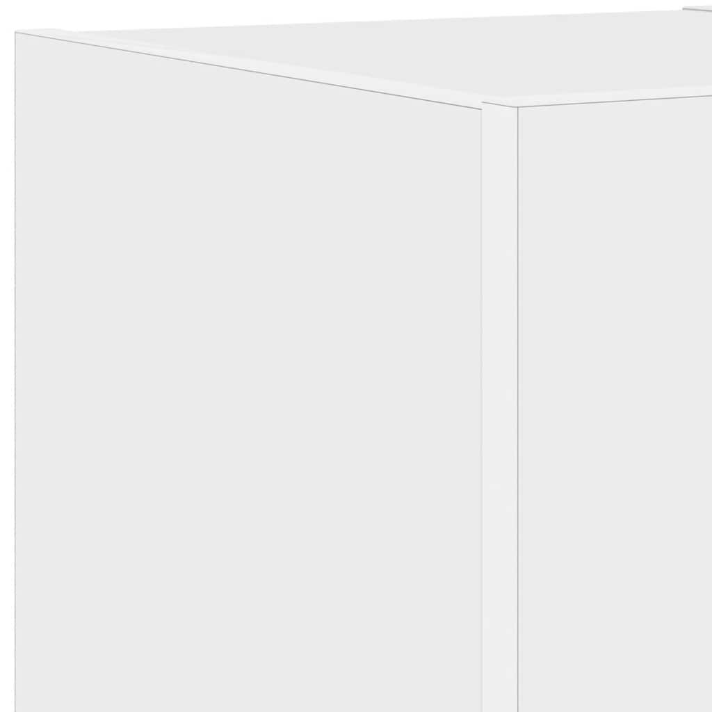TV Wall Cabinets with LED Lights 2 pcs White 30,5x35x30 cm