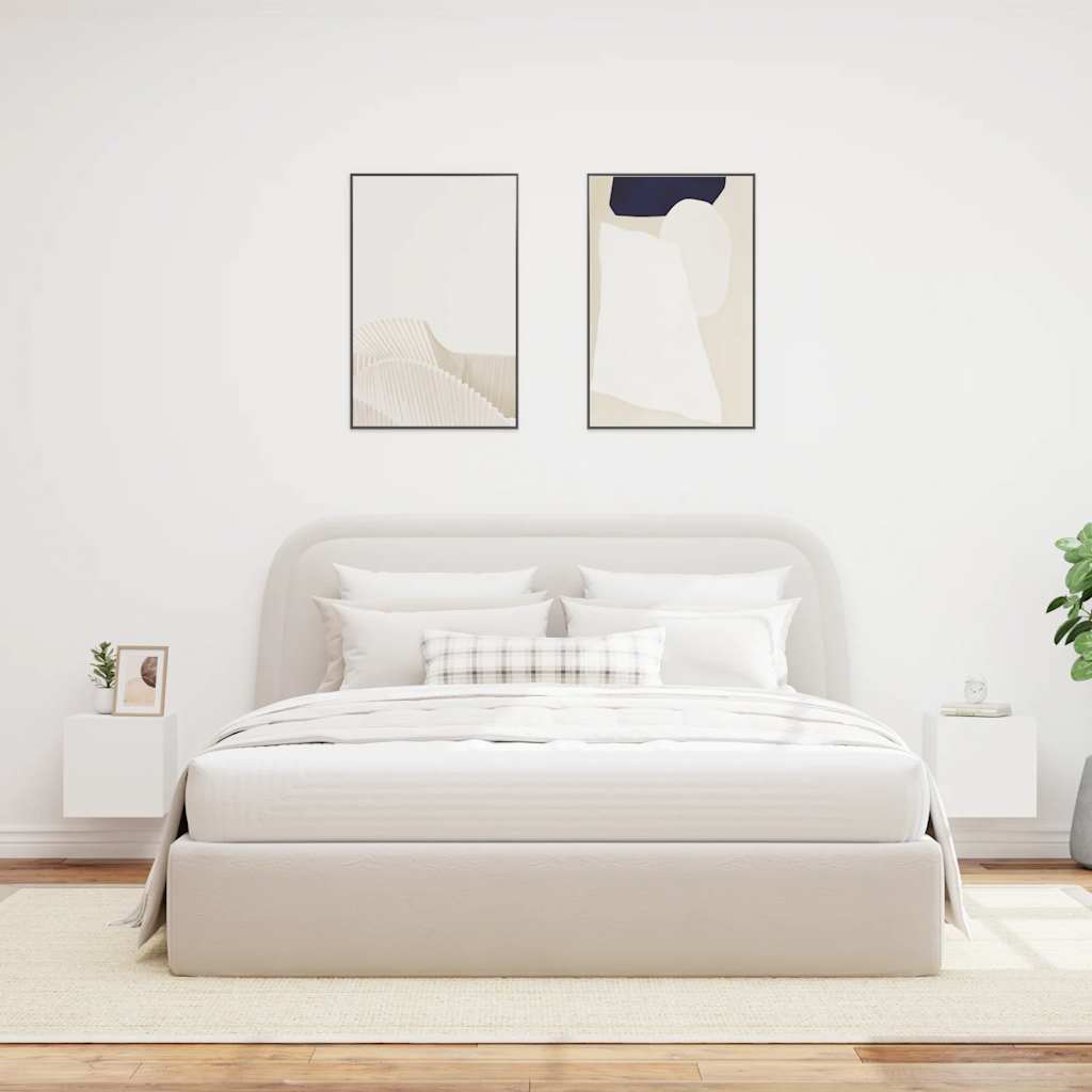 TV Wall Cabinets with LED Lights 2 pcs White 30,5x35x30 cm