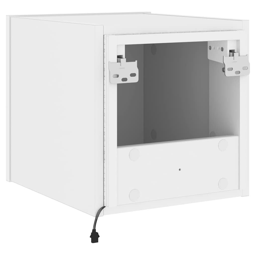TV Wall Cabinets with LED Lights 2 pcs White 30,5x35x30 cm