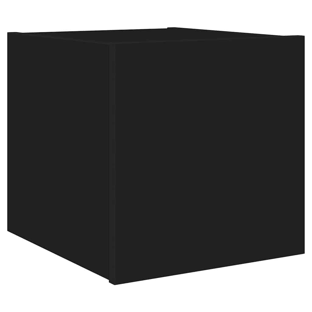 TV Wall Cabinets with LED Lights 2 pcs Black 30,5x35x30 cm
