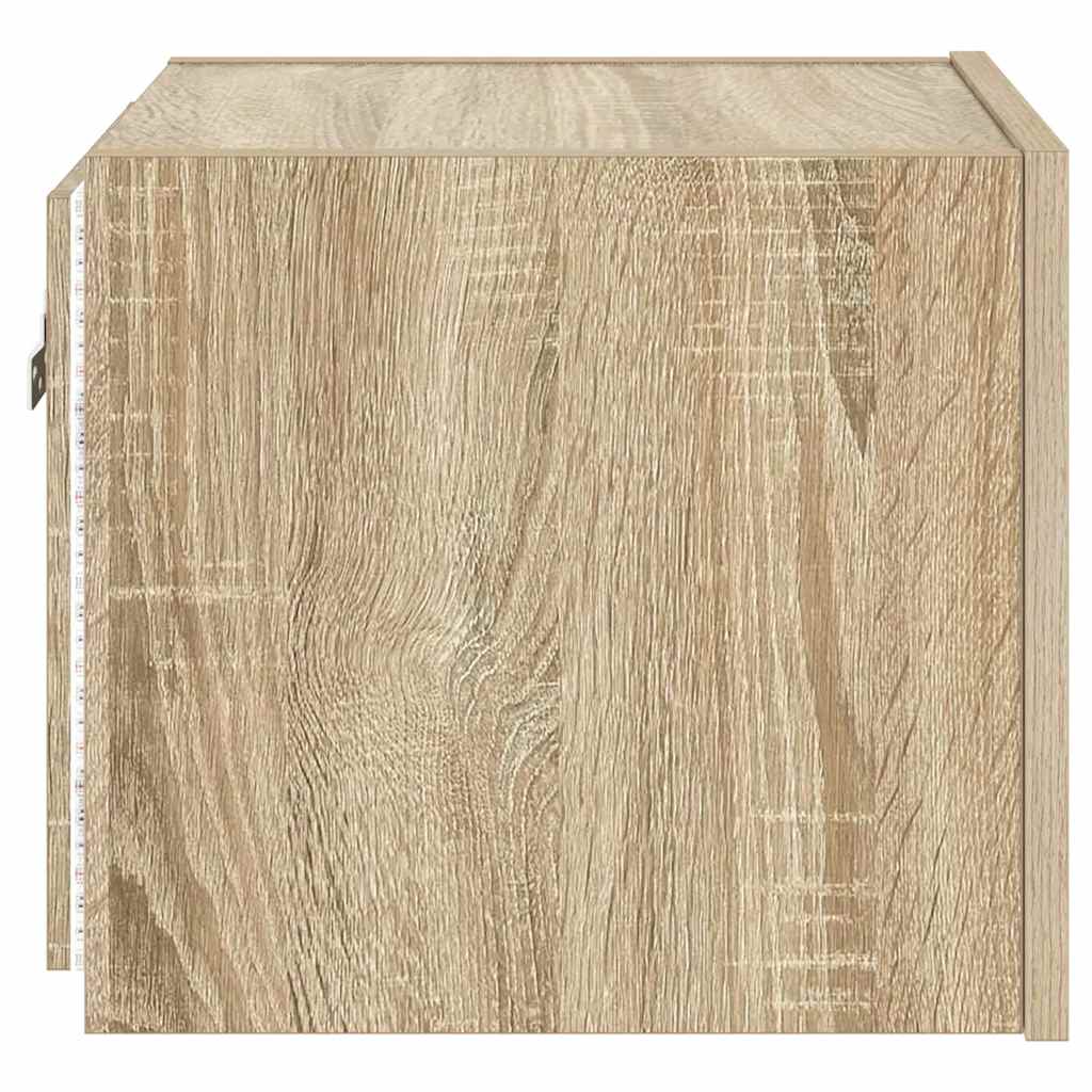 TV Wall Cabinet with LED Lights Sonoma Oak 30,5x35x30 cm