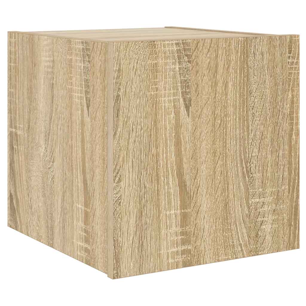 TV Wall Cabinets with LED Lights 2 pcs Sonoma Oak 30,5x35x30 cm
