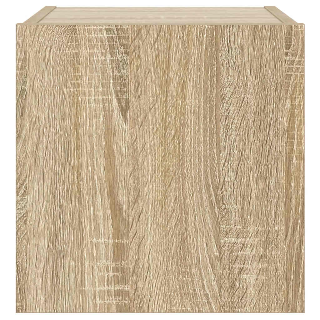 TV Wall Cabinets with LED Lights 2 pcs Sonoma Oak 30,5x35x30 cm