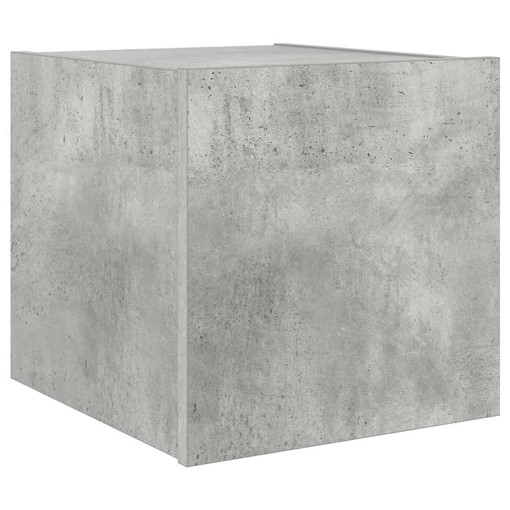 TV Wall Cabinet with LED Lights Concrete Grey 30,5x35x30 cm