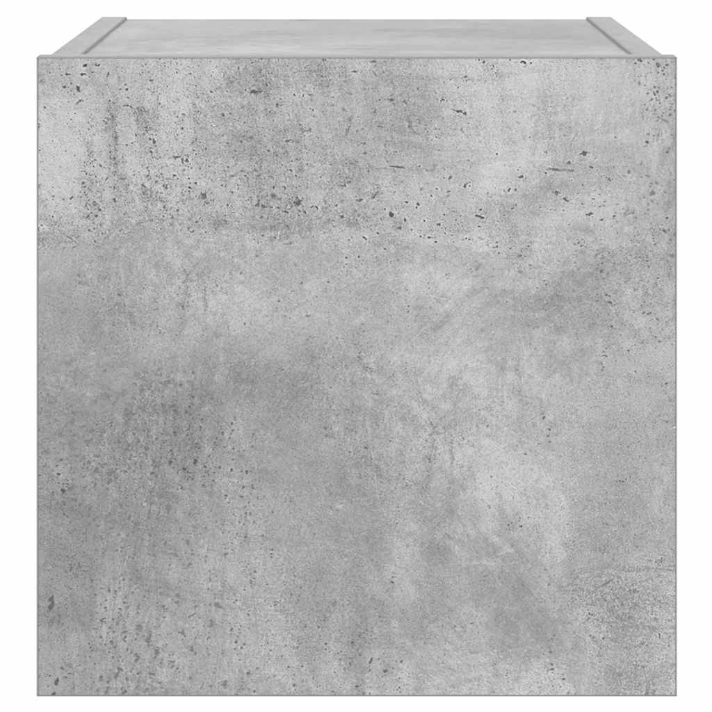 TV Wall Cabinet with LED Lights Concrete Grey 30,5x35x30 cm