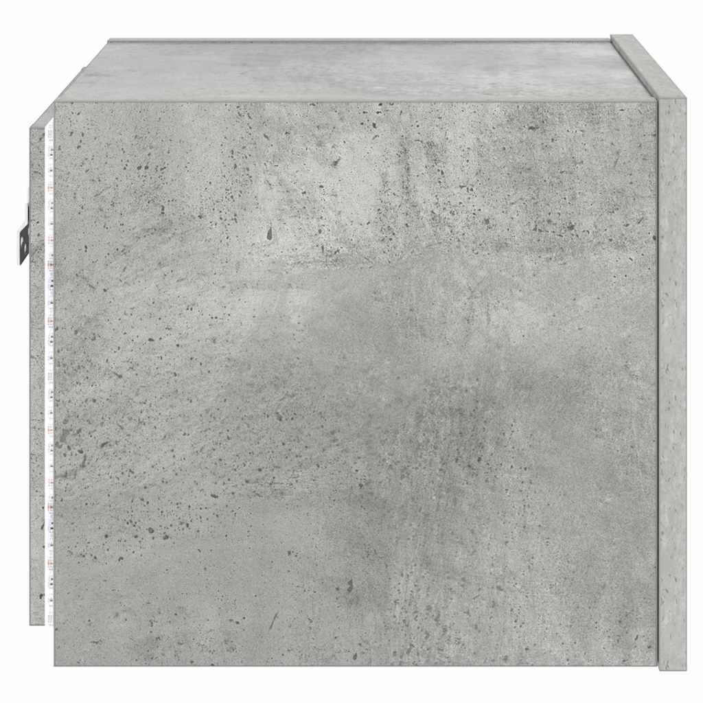 TV Wall Cabinet with LED Lights Concrete Grey 30,5x35x30 cm