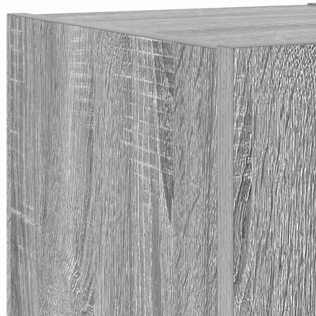 TV Wall Cabinet with LED Lights Grey Sonoma 30,5x35x30 cm