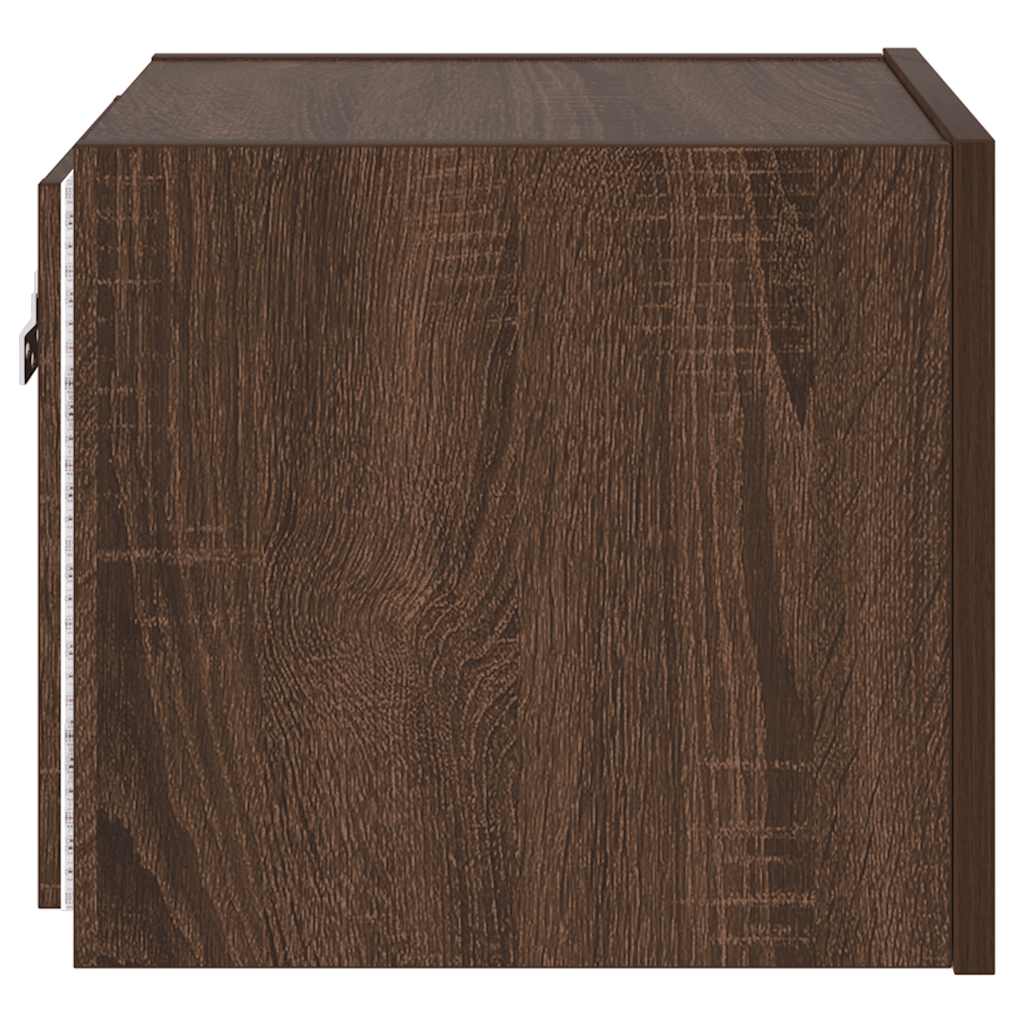 TV Wall Cabinets with LED Lights 2 pcs Brown Oak 30,5x35x30 cm