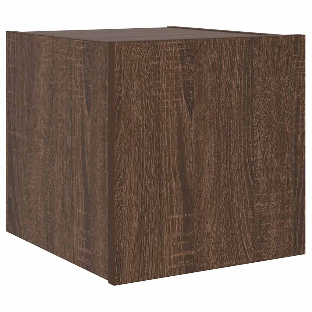 TV Wall Cabinets with LED Lights 2 pcs Brown Oak 30,5x35x30 cm